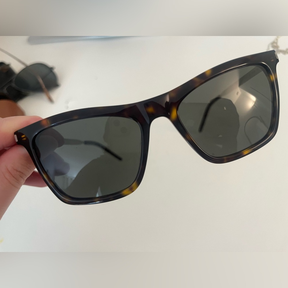 Saint Laurent sunglasses with case lightly used